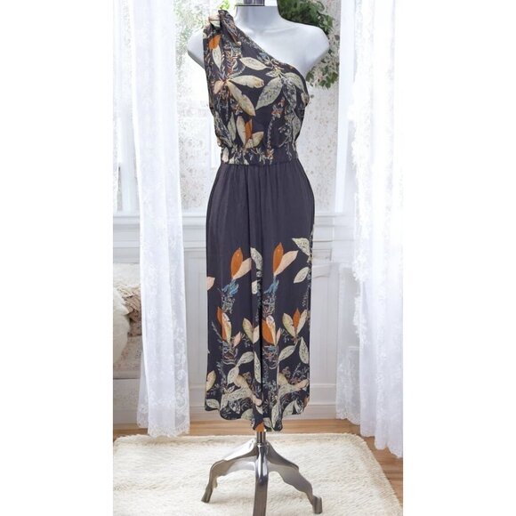 Free People Island Time‎ Floral One Shoulder Cropped Wide Leg Jumpsuit XS - Picture 2 of 12